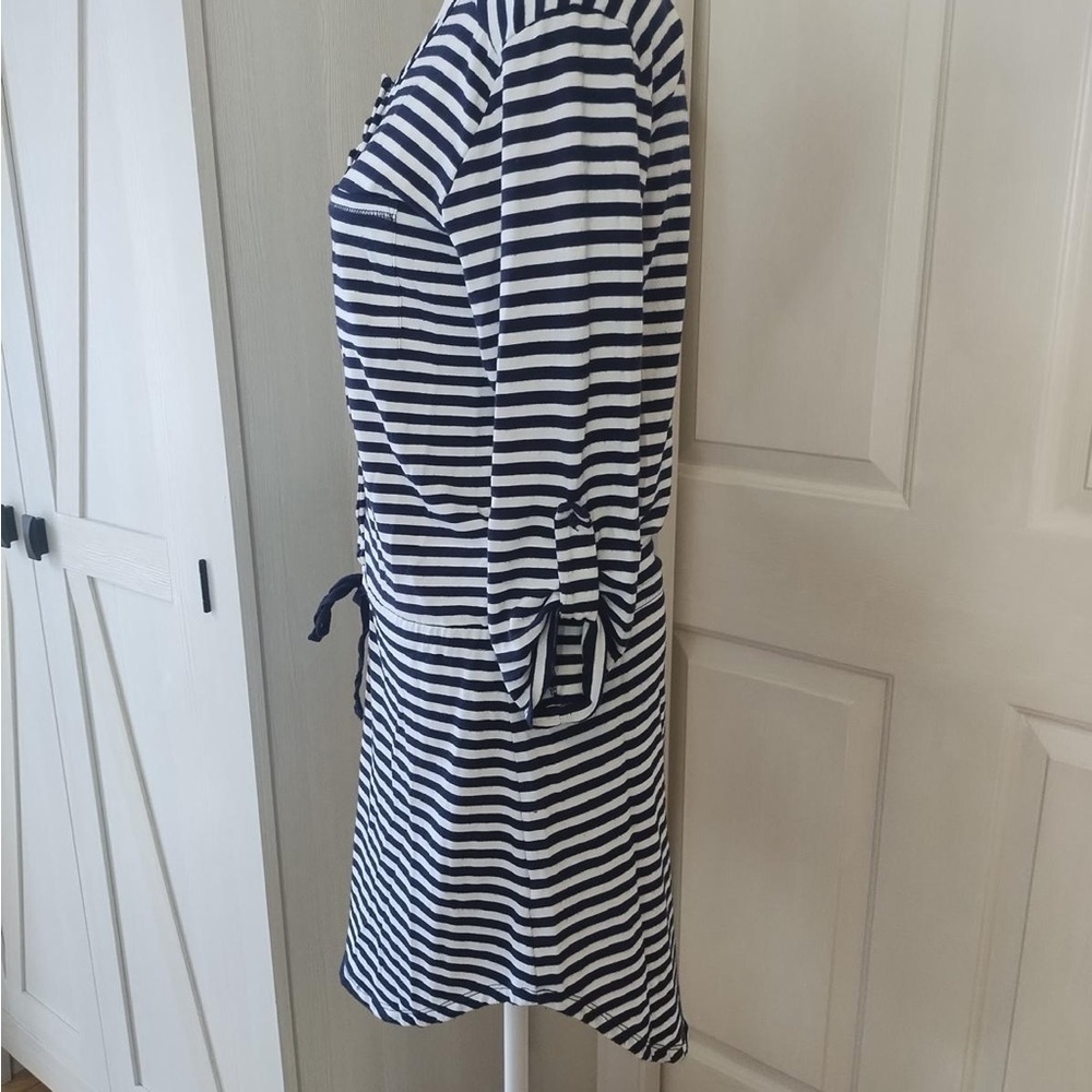 St. Tropez Blue and White Dolman Sleeve Midi Dress Sz S - Picture 4 of 14